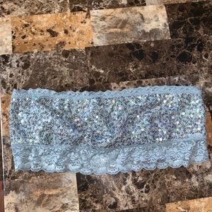 Pink by Victoria Secret sparkle bandeau bra.